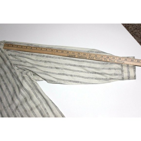 TOMMY BAHAMA Beige Gray Stripes Textured Shirt - Picture 8 of 8